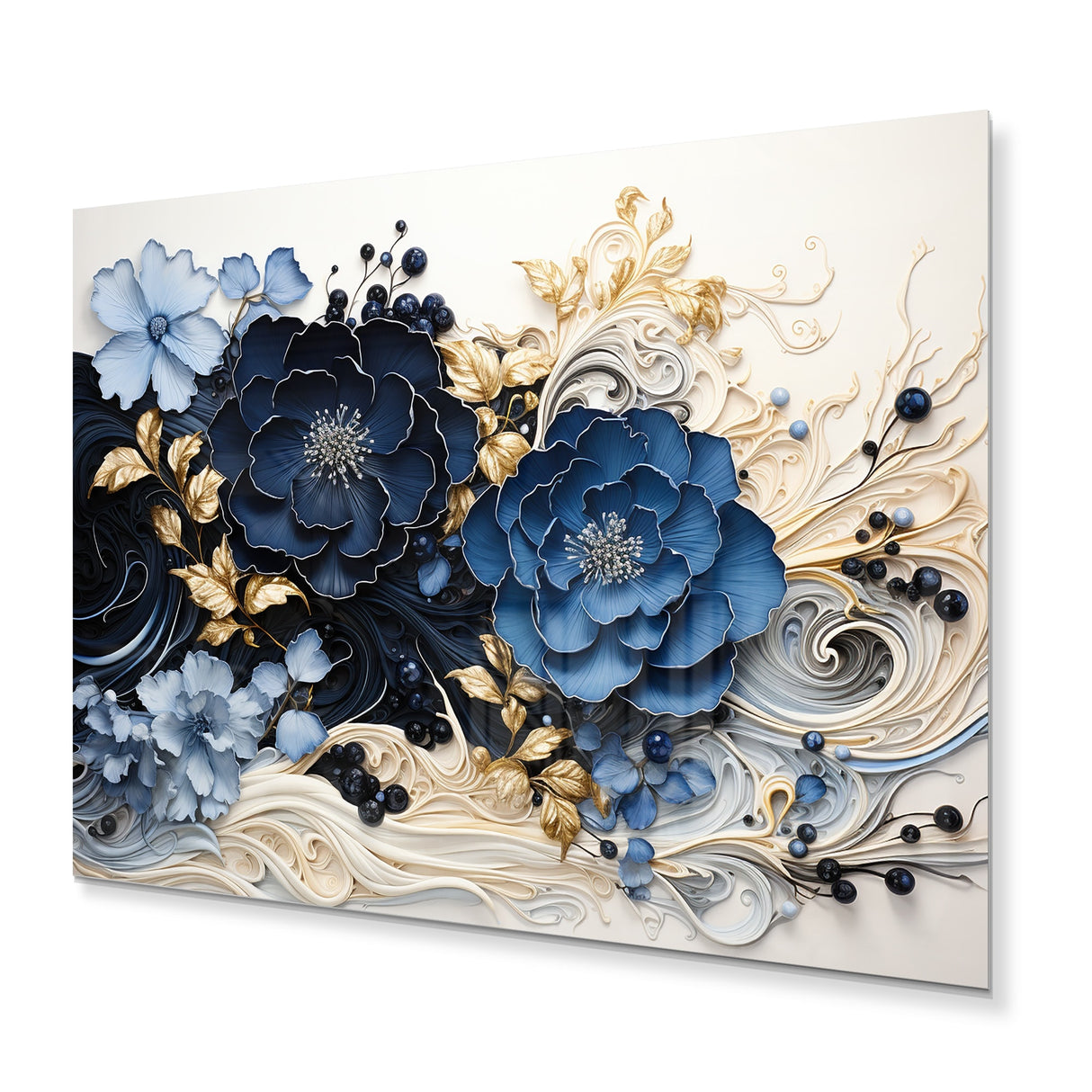 Designart "Liquid Ink Spiralscape I" Abstract Spirals Metal Wall Art Living Room
