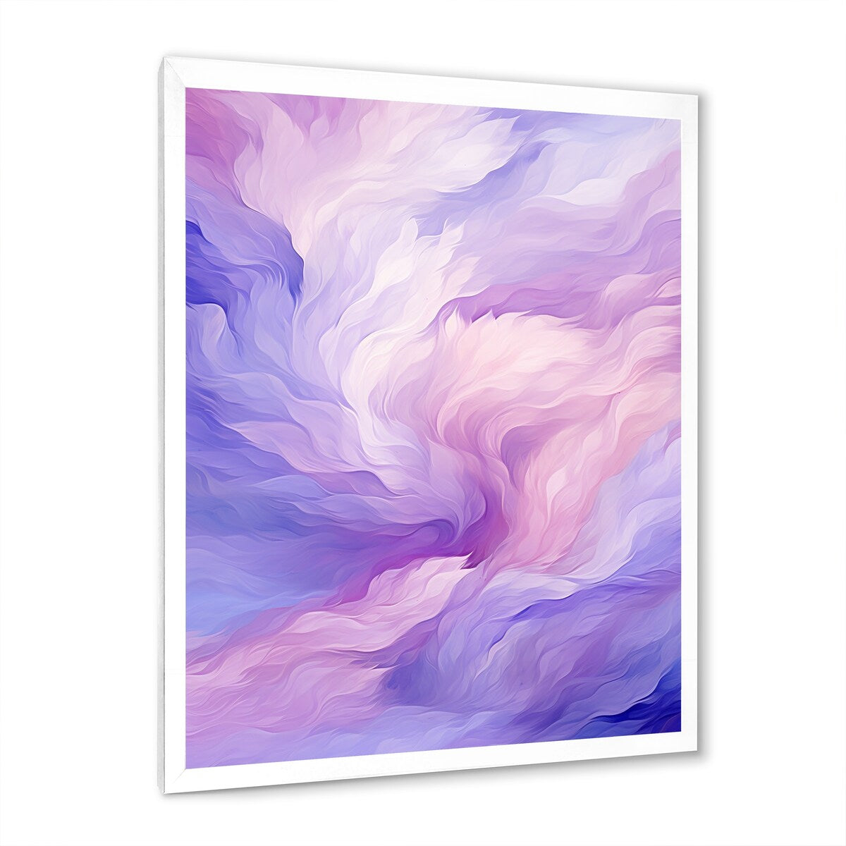 Designart "Liquid Purity Ink Wave Abstract In Purple Shades" Abstract Liquid Ink Framed Wall Decor