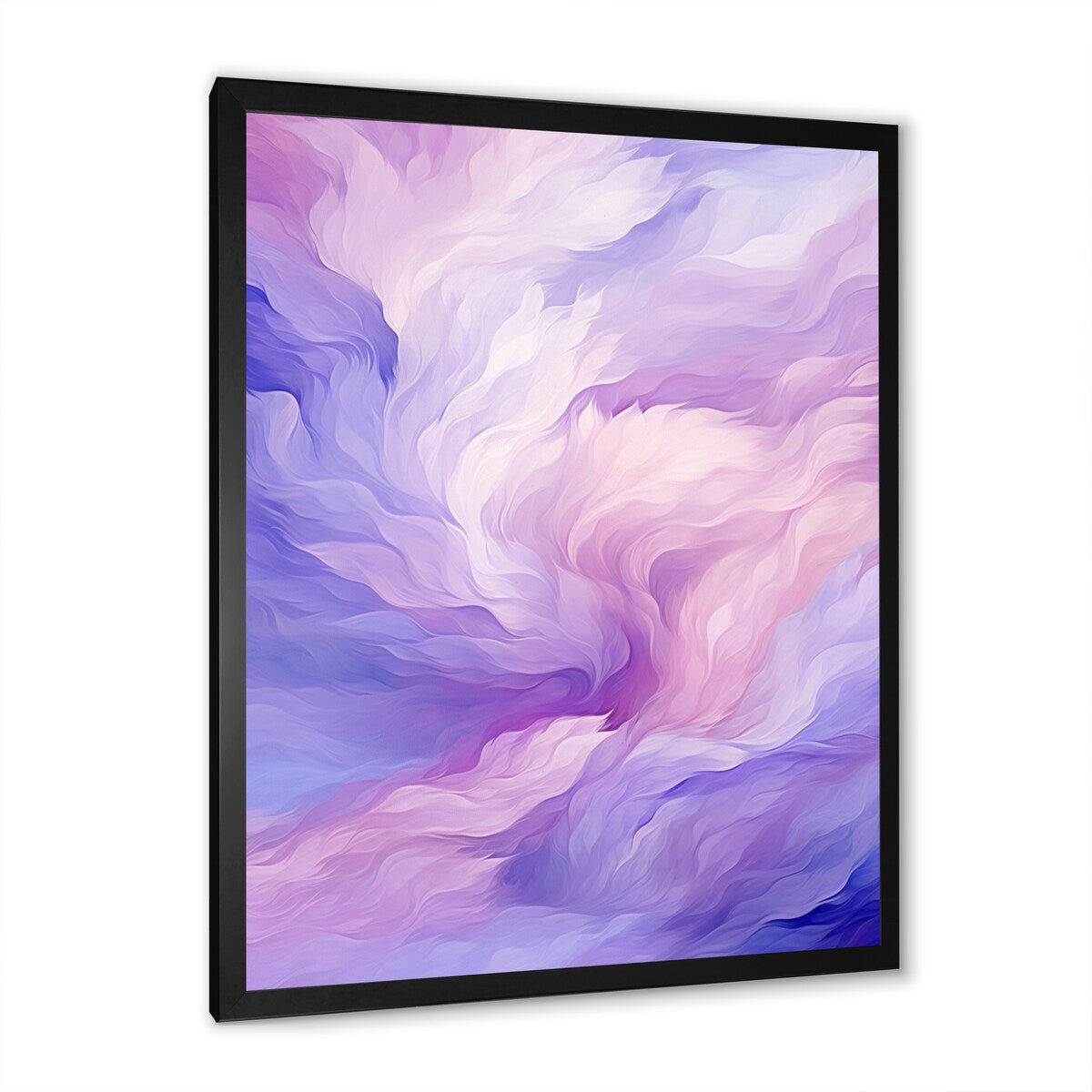 Designart "Liquid Purity Ink Wave Abstract In Purple Shades" Abstract Liquid Ink Framed Wall Decor