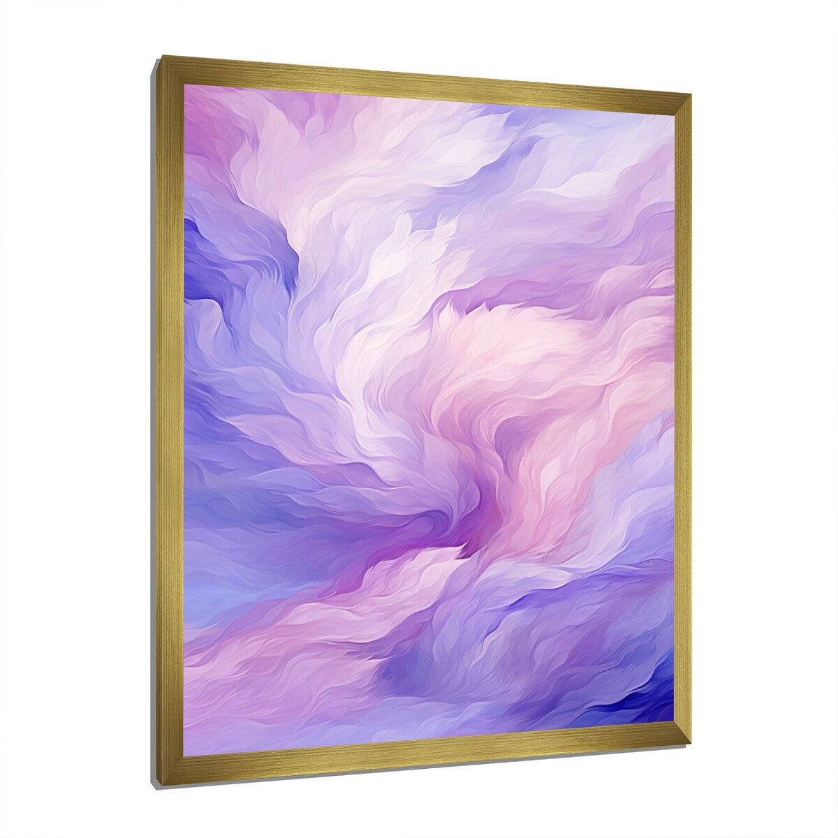 Designart "Liquid Purity Ink Wave Abstract In Purple Shades" Abstract Liquid Ink Framed Wall Decor