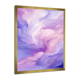Designart "Liquid Purity Ink Wave Abstract In Purple Shades" Abstract Liquid Ink Framed Wall Decor