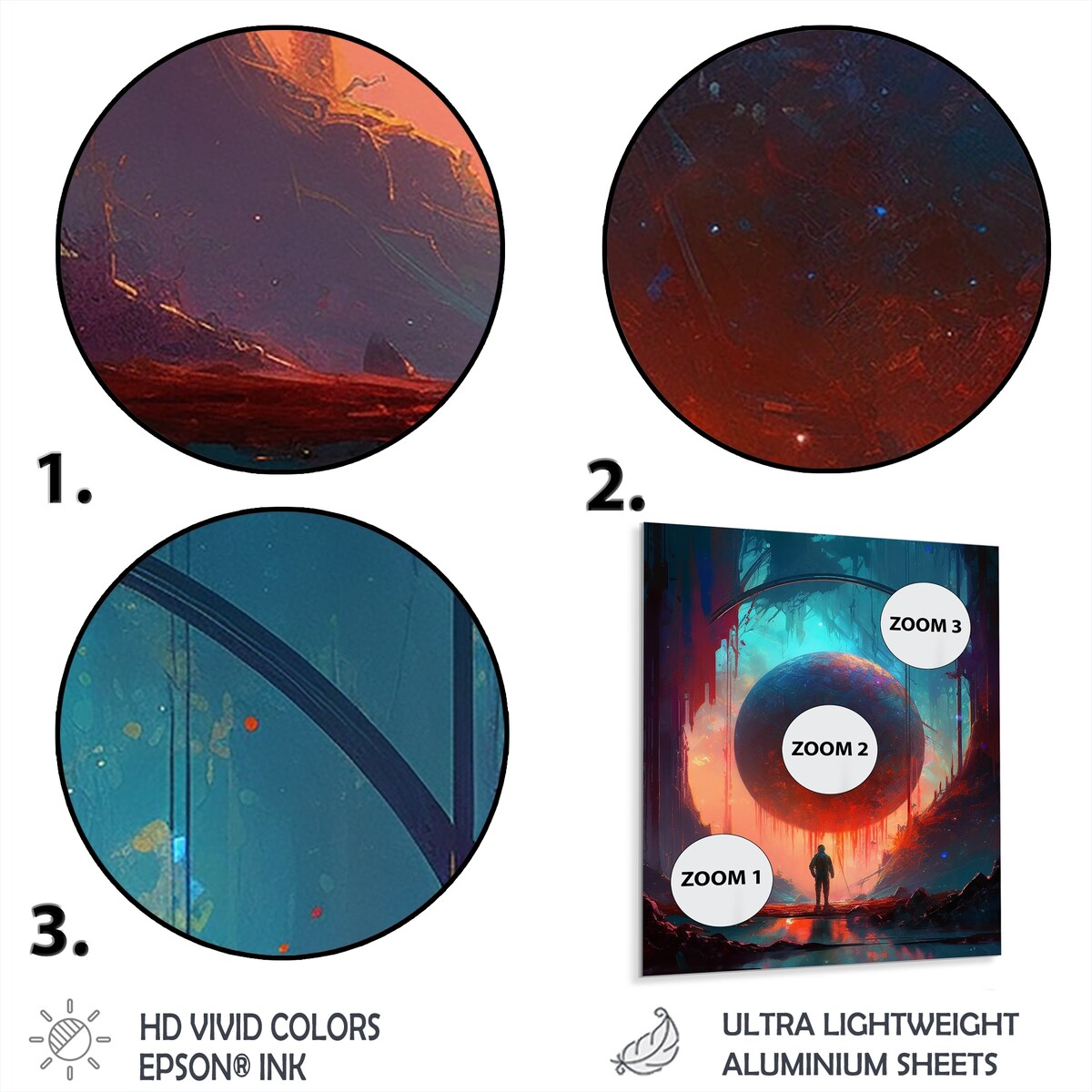 Designart "Living In The Galaxy V" City Futuristis Metal Wall Art