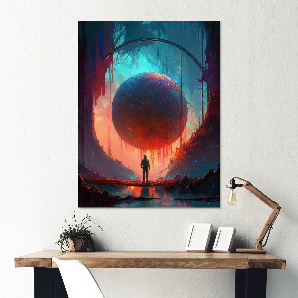 Designart "Living In The Galaxy V" City Futuristis Metal Wall Art