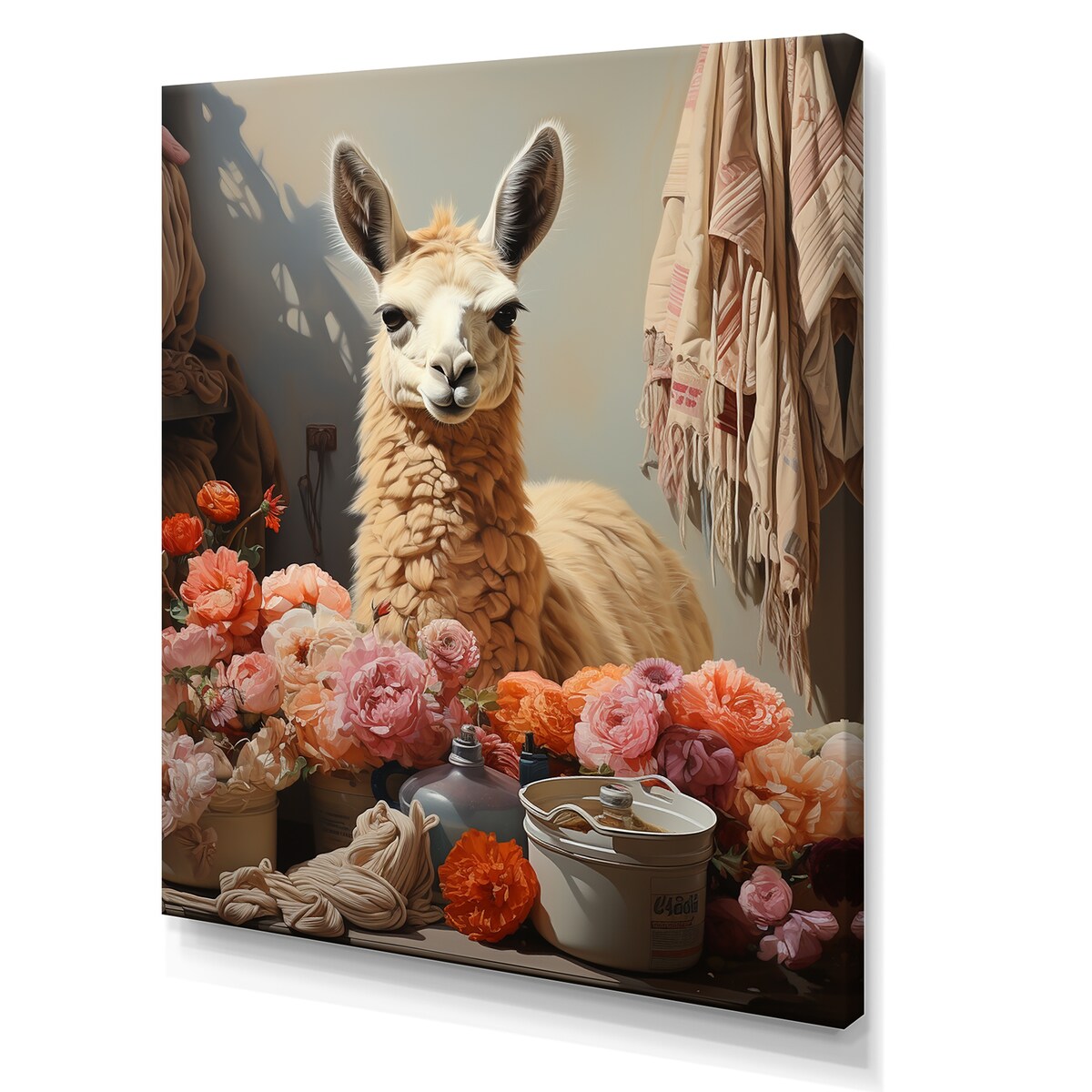 Designart "Llamas Laundry Day I" Laundry Wall Art