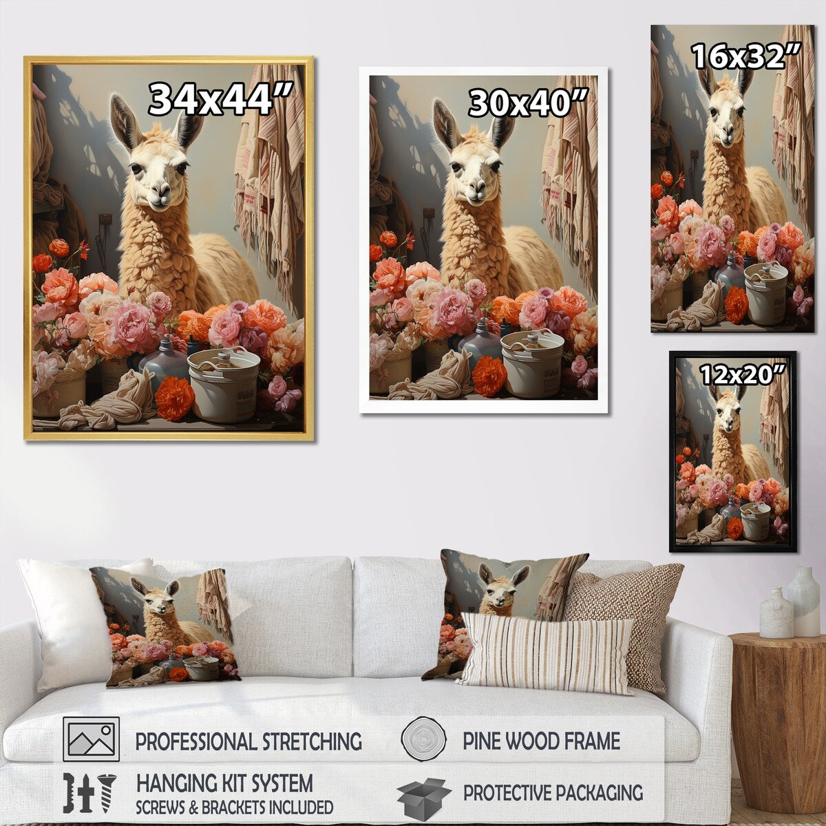 Designart "Llamas Laundry Day I" Laundry Wall Art