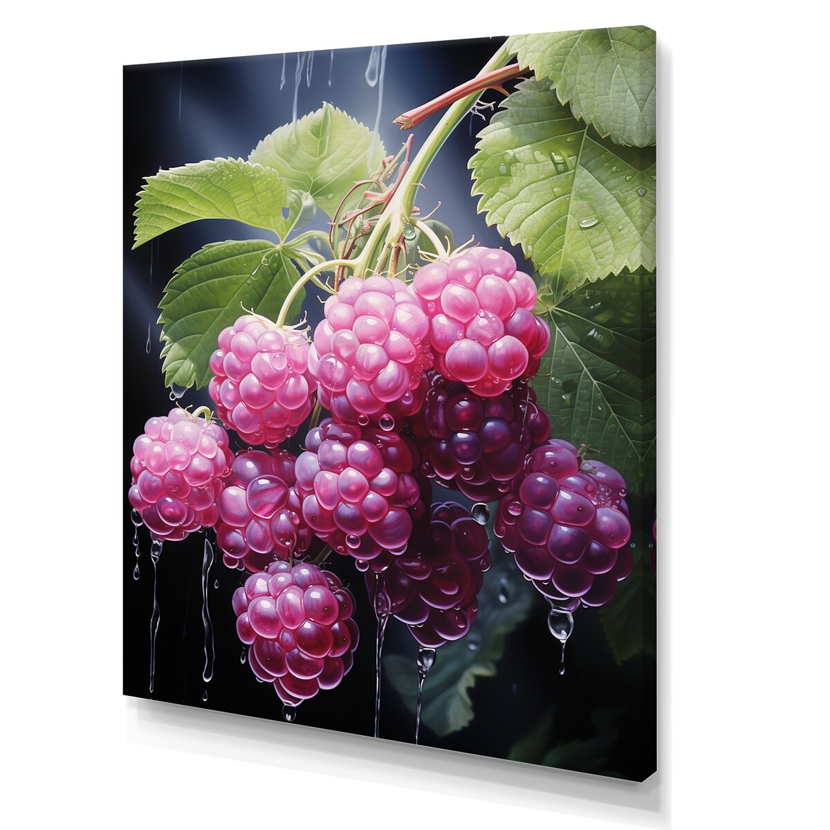 Designart "Lustrous Lilac Raspberry Radiance I" Fruits Wall Art
