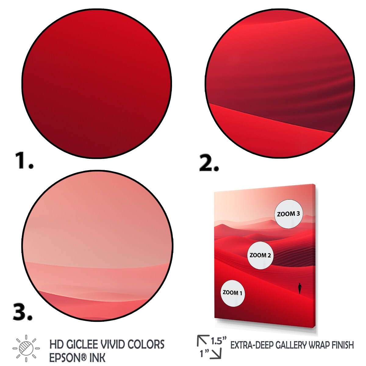 Designart "Man Solitude In Arid Red Desert III" Desert Wall Art Red - Global Wrapped Canvas For Hallway Décor