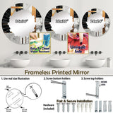 Designart "Marble Granite Agate With Touches Of Gold VII" Modern Geometric Wall Mirror