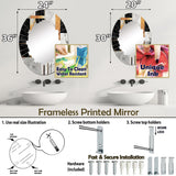 Designart "Marble Granite Agate With Touches Of Gold VII" Modern Geometric Wall Mirror