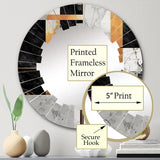 Designart "Marble Granite Agate With Touches Of Gold VII" Modern Geometric Wall Mirror