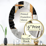 Designart "Marble Granite Agate With Touches Of Gold VII" Modern Geometric Wall Mirror