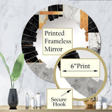 Designart "Marble Granite Agate With Touches Of Gold VII" Modern Geometric Wall Mirror