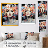Designart "Marilyn Monroe Blooming Beauty" Fashion Woman Wall Décor Pink - Glam Print Art For Living Room