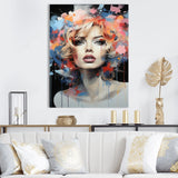 Designart "Marilyn Monroe Blooming Beauty" Fashion Woman Wall Décor Pink - Glam Print Art For Living Room