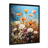 Designart "Meadow Contemporary Wildflowers Pointillism II" Meadow Framed Canvas Wall Art