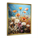 Designart "Meadow Contemporary Wildflowers Pointillism II" Meadow Framed Canvas Wall Art