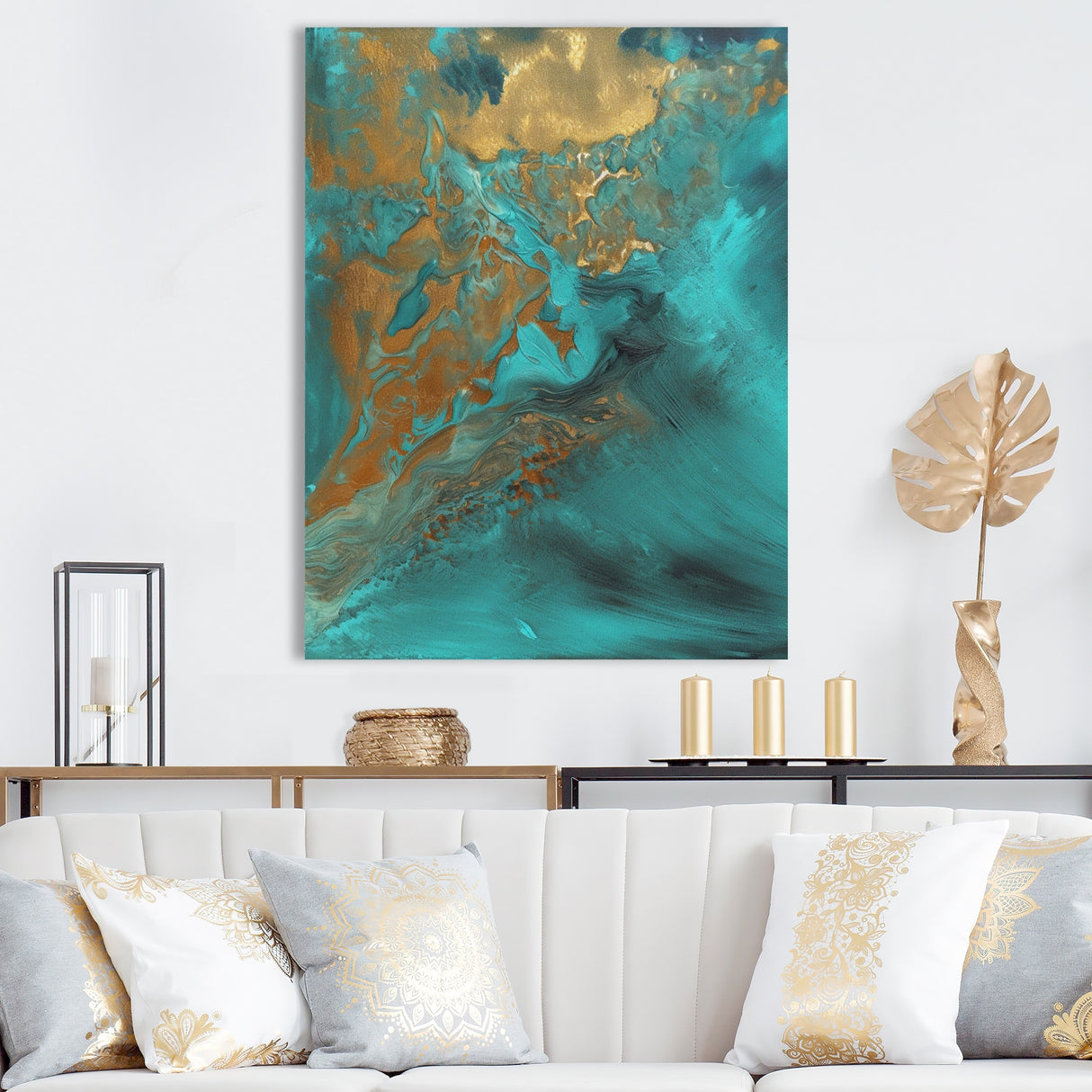 Designart "Mediterranean Sunshine" Abstract Painting Canvas Art Print