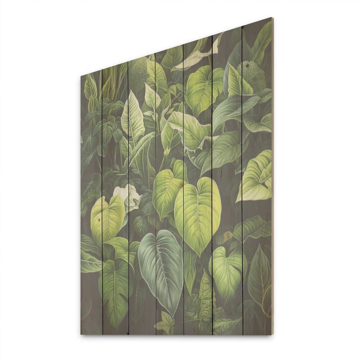 Designart "Meticulously Tropical Botanical Plants I" Plants Wood Wall Art Traditional Wood Panel On Natural Pine Wood