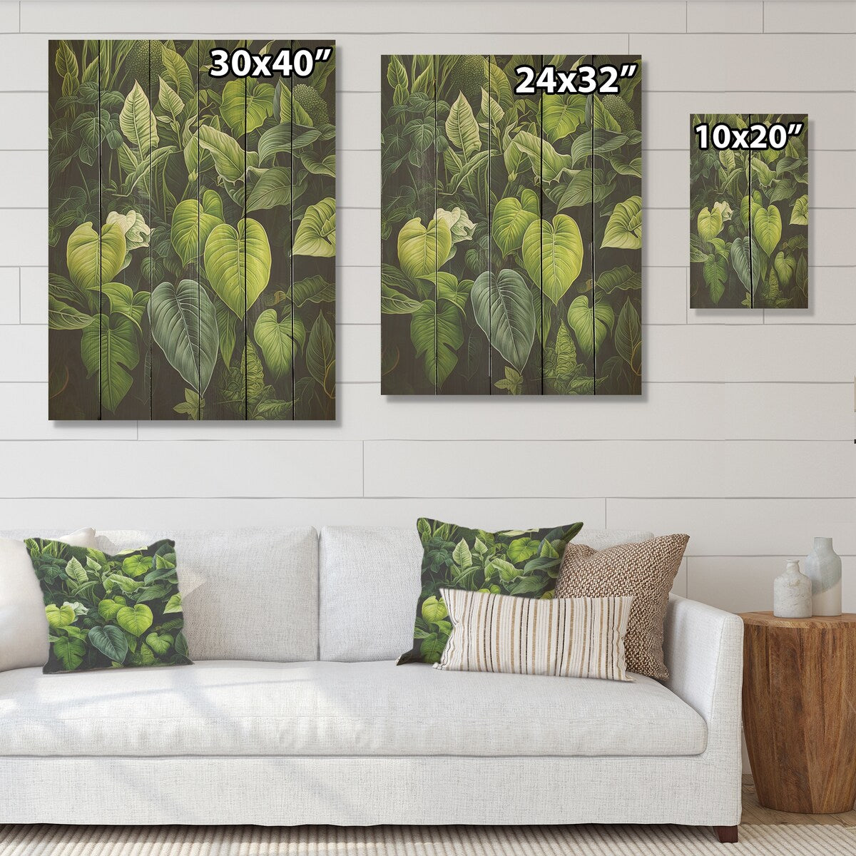 Designart "Meticulously Tropical Botanical Plants I" Plants Wood Wall Art Traditional Wood Panel On Natural Pine Wood