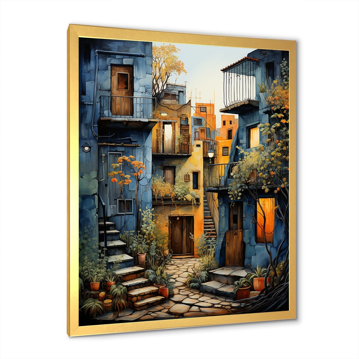 Designart "Mexican Art Landscape Oaxacan Odyssey I" Mexican Art Framed Wall Art Living Room