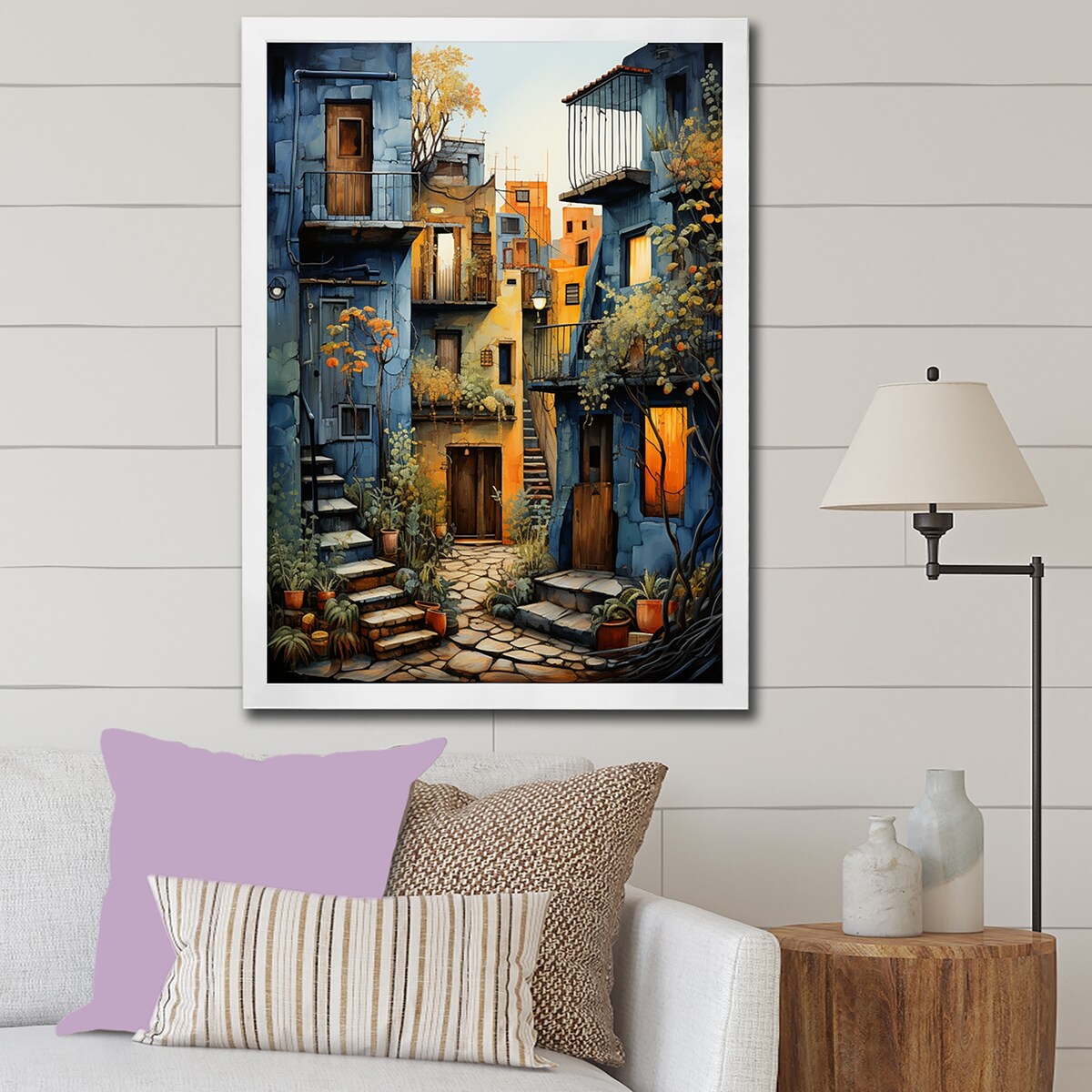 Designart "Mexican Art Landscape Oaxacan Odyssey I" Mexican Art Framed Wall Art Living Room