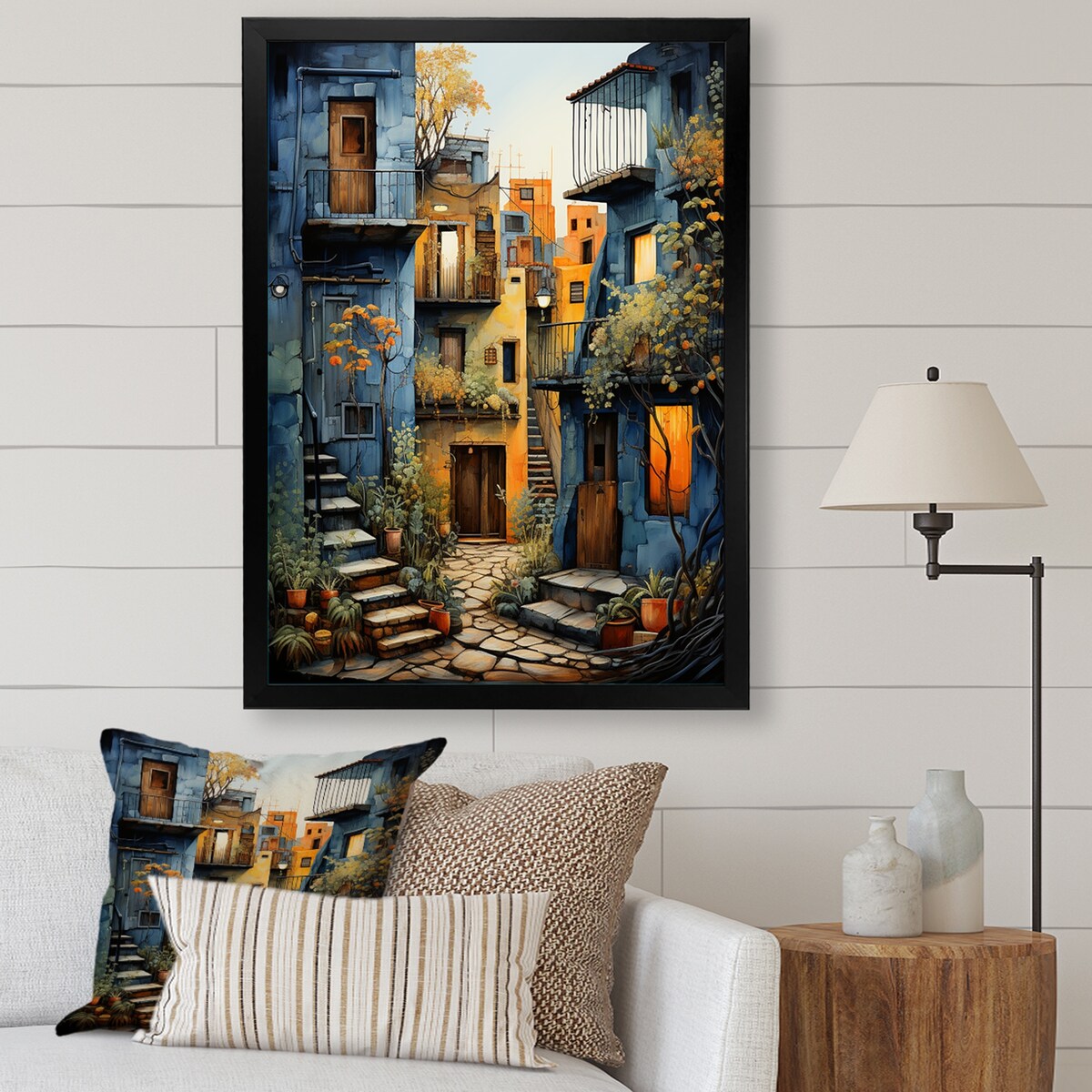 Designart "Mexican Art Landscape Oaxacan Odyssey I" Mexican Art Framed Wall Art Living Room