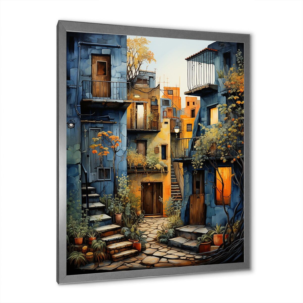 Designart "Mexican Art Landscape Oaxacan Odyssey I" Mexican Art Framed Wall Art Living Room