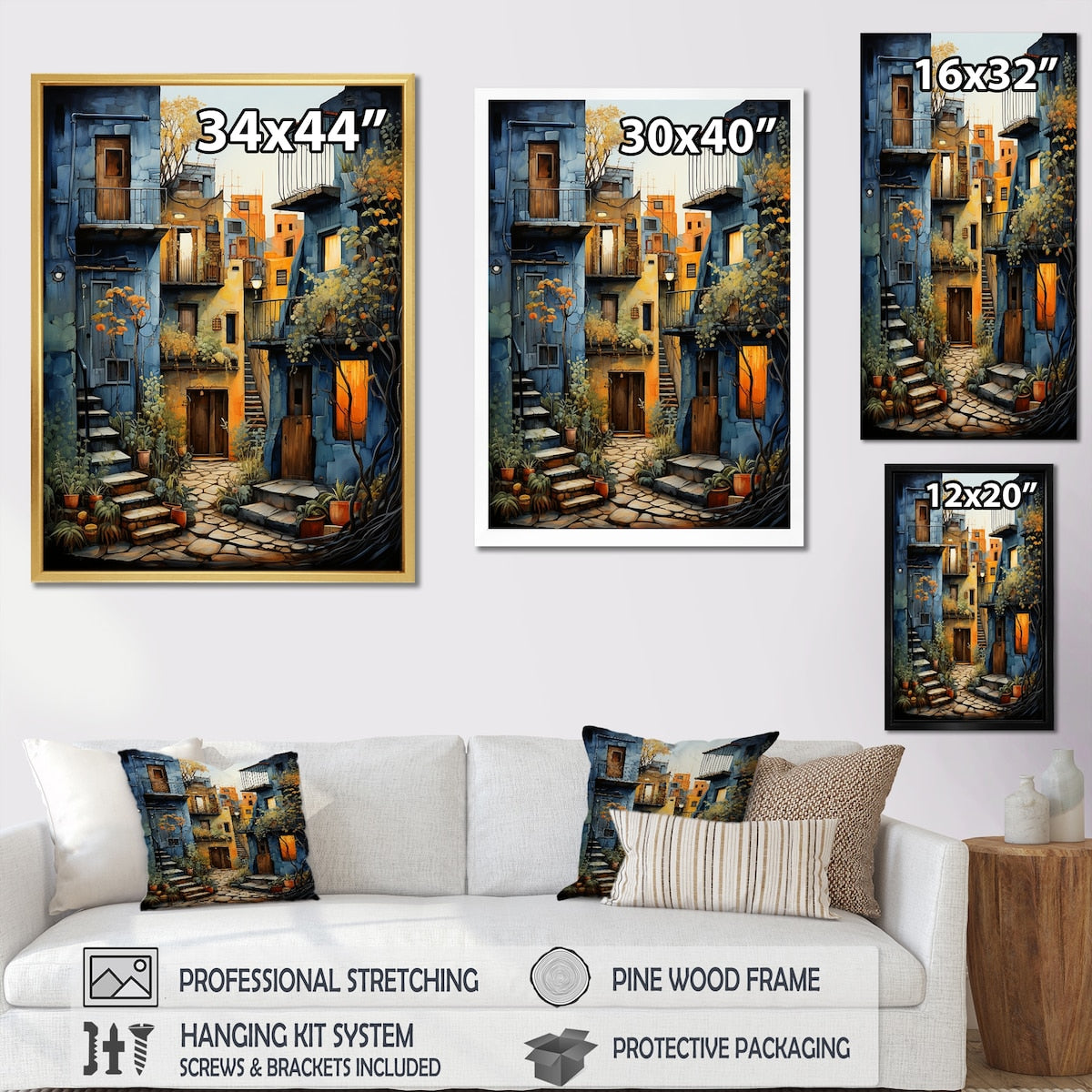 Designart "Mexican Art Landscape Oaxacan Odyssey I" Mexican Art Framed Wall Art Living Room