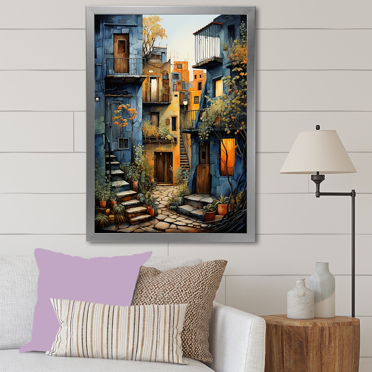 Designart "Mexican Art Landscape Oaxacan Odyssey I" Mexican Art Framed Wall Art Living Room