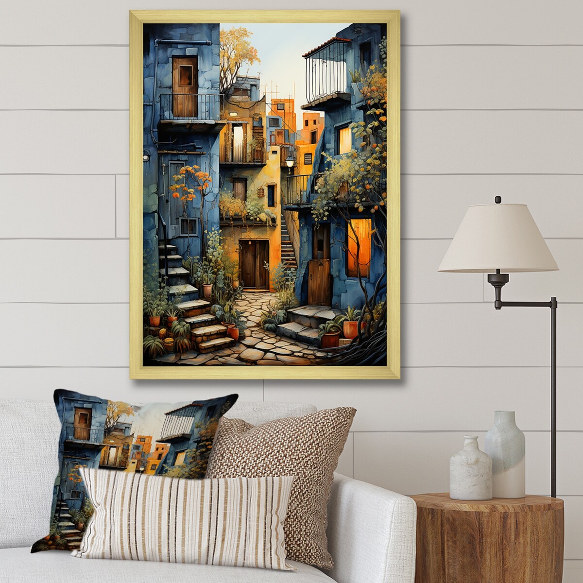 Designart "Mexican Art Landscape Oaxacan Odyssey I" Mexican Art Framed Wall Art Living Room