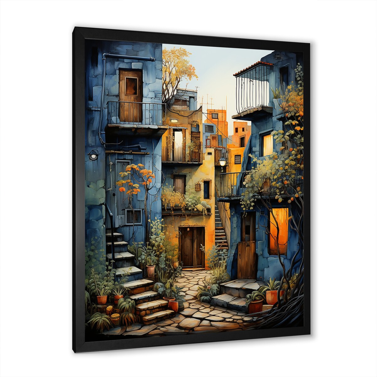 Designart "Mexican Art Landscape Oaxacan Odyssey I" Mexican Art Framed Wall Art Living Room