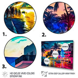 Designart "Miami Beach Holidays 3 Architecture" City Miami Canvas Art Print - 3 Panels