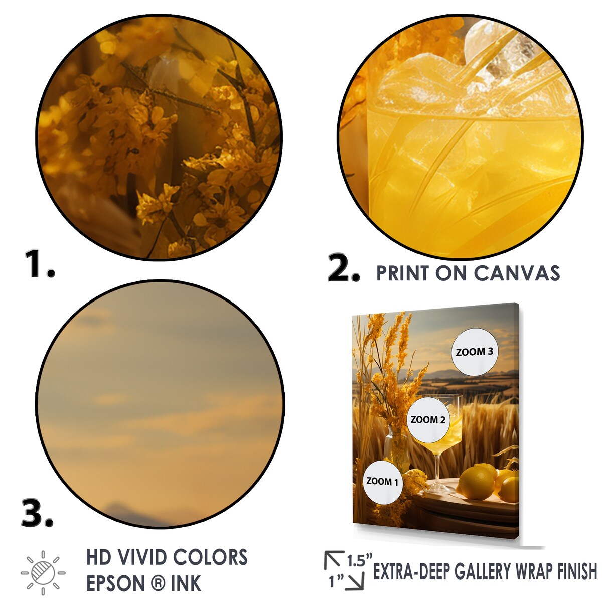 Designart "Mimosa Meadows Cocktail Harmony" Cocktails Wall Art