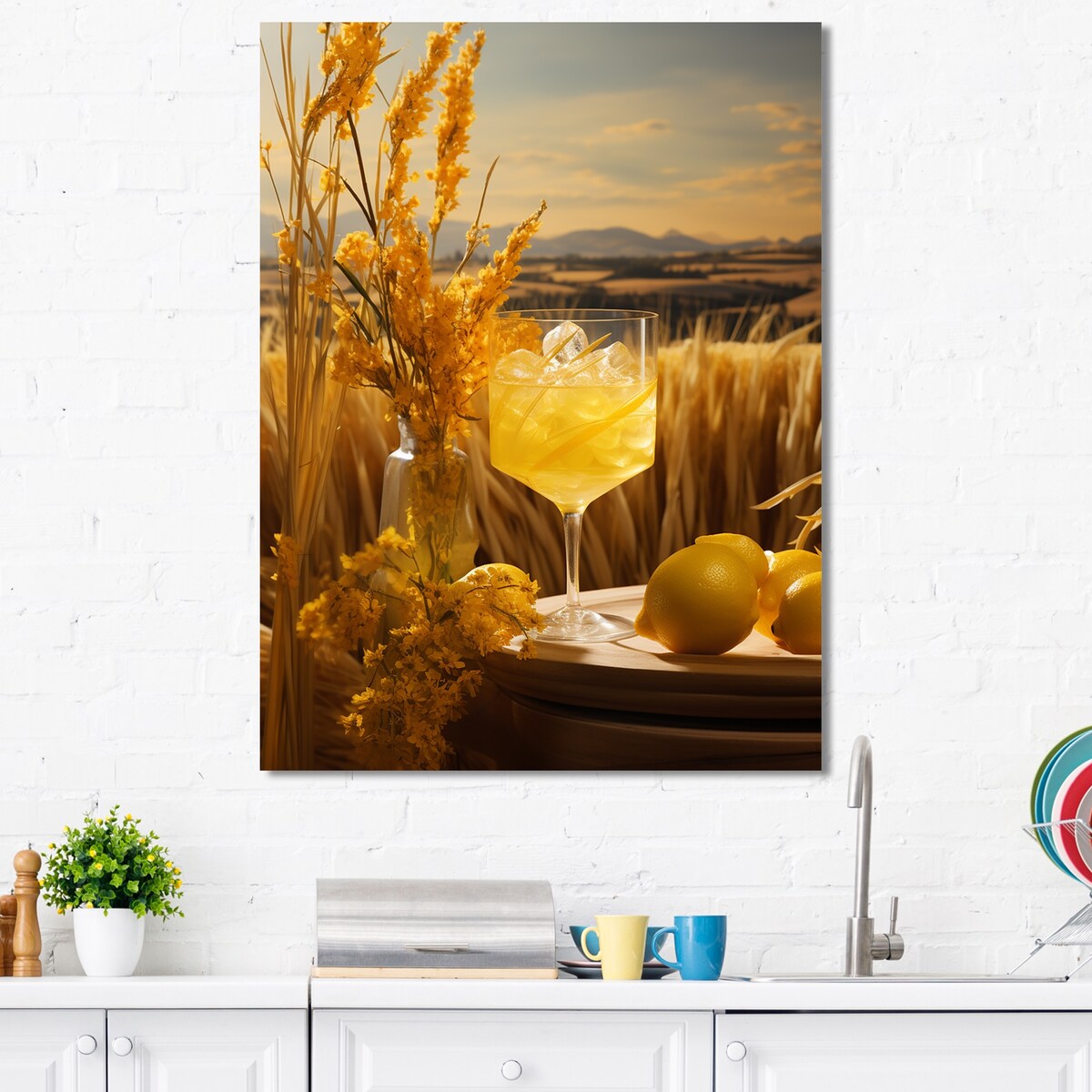 Designart "Mimosa Meadows Cocktail Harmony" Cocktails Wall Art