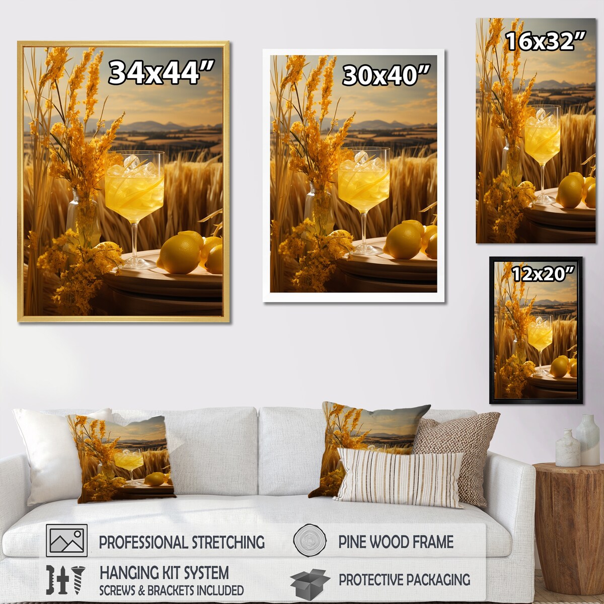 Designart "Mimosa Meadows Cocktail Harmony" Cocktails Wall Art