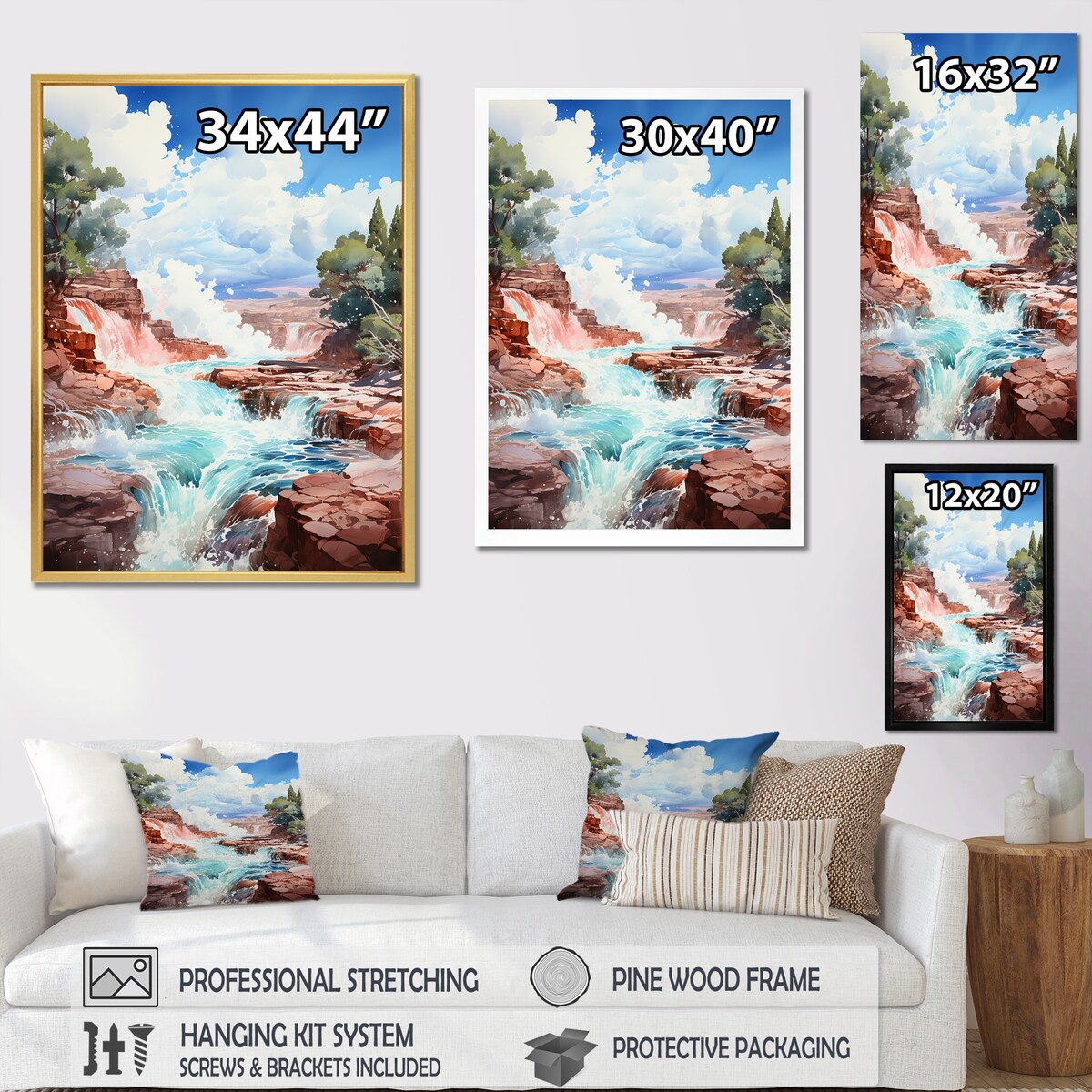 Designart "Minimal Geyser Horizon" Geyser Wall Art