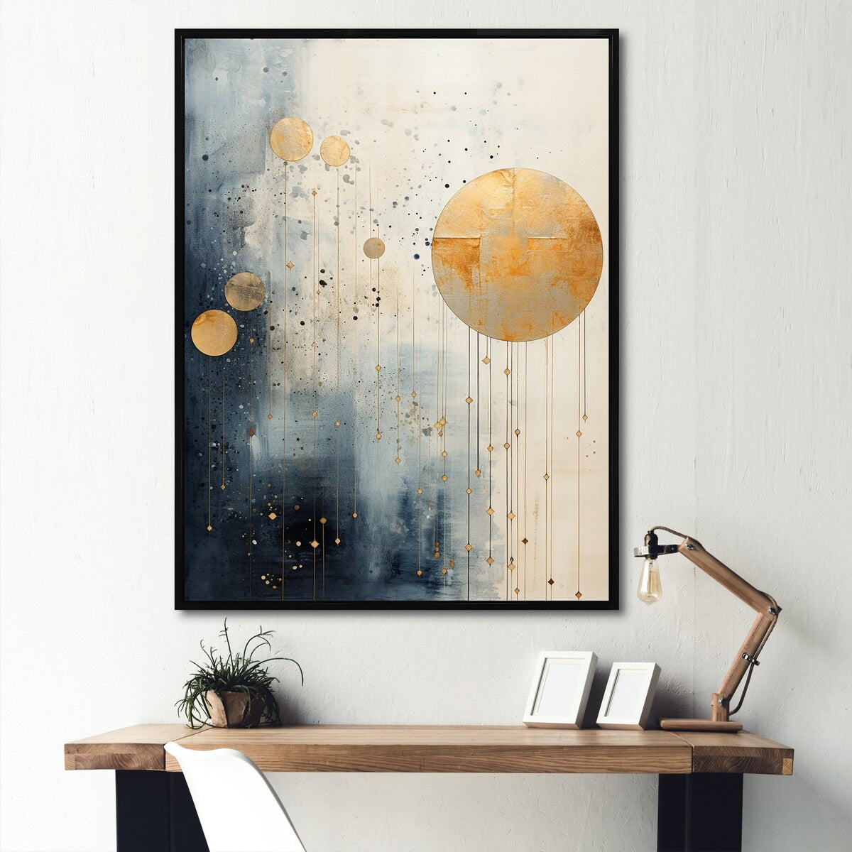 Designart "Minimalism Astrology Grunge Collage" Astrology Framed Wall Decor
