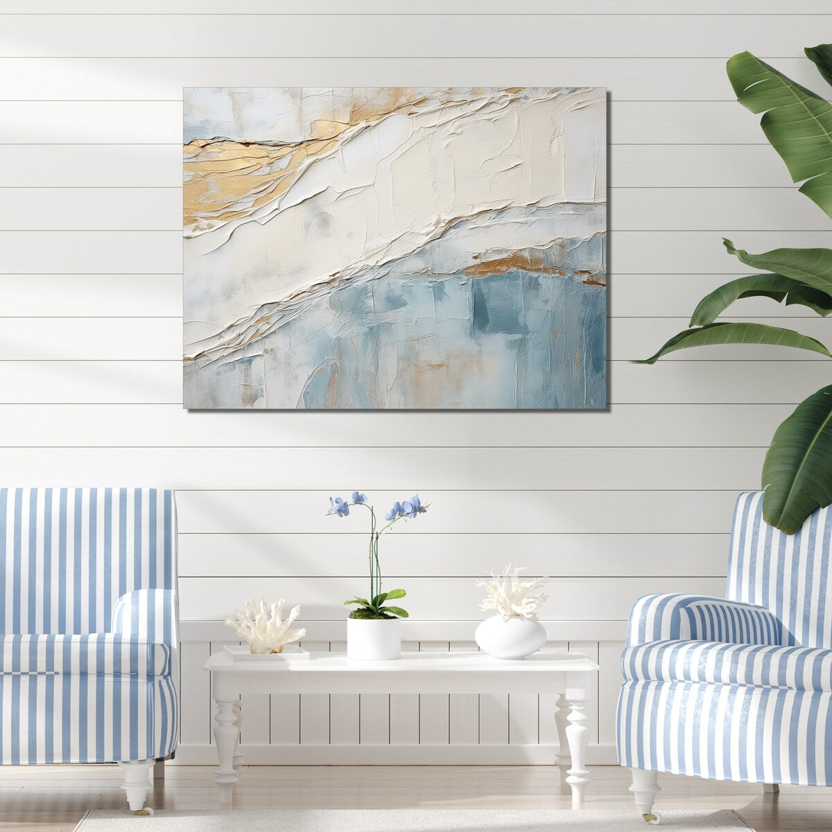 Designart "Minimalism Beige And Grey Wave Horizon II" Coastal Minimalism Wall Art