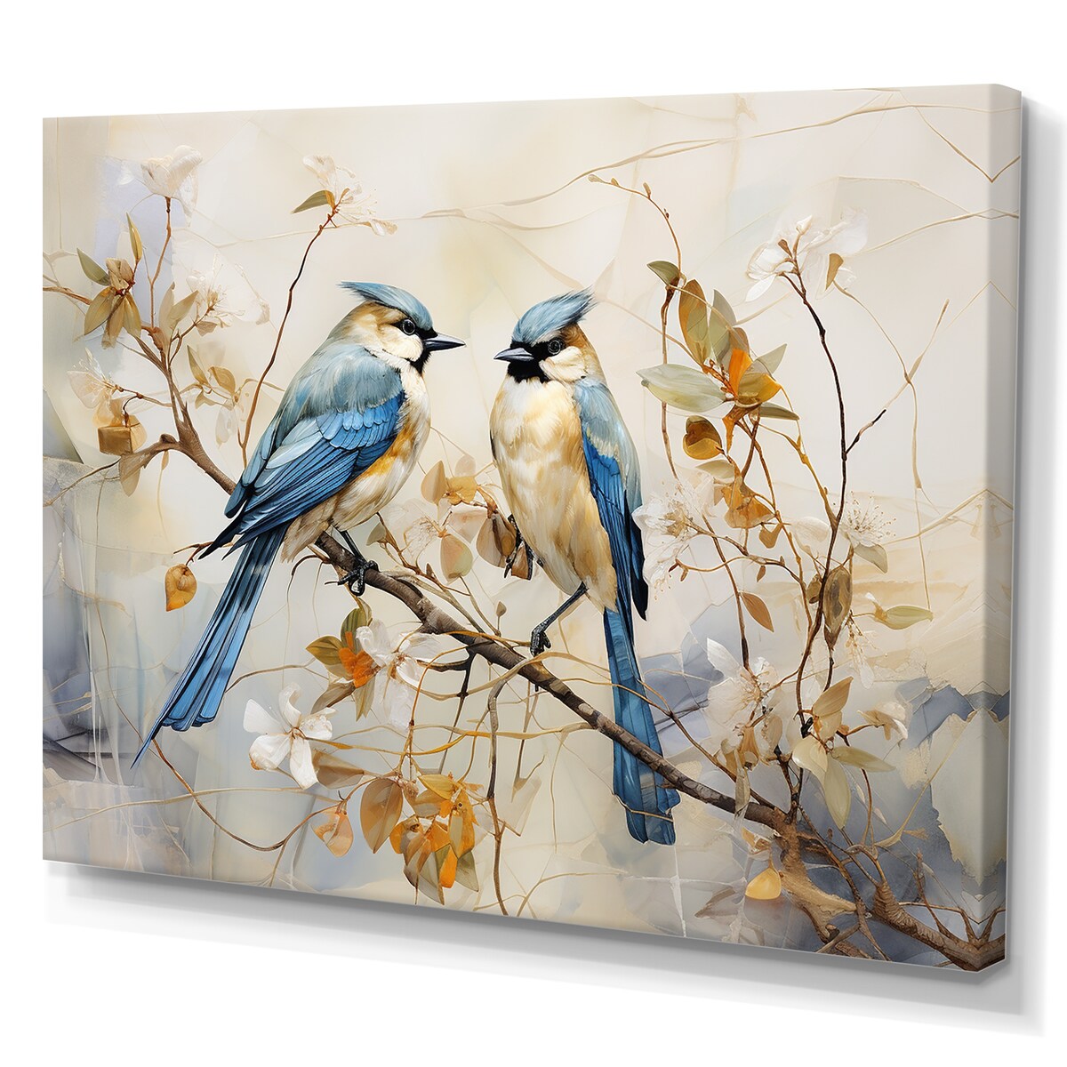 Designart "Minimalism Birds Of Paradise Cherry Blossoms I" Birds Of Paradise Wall Art