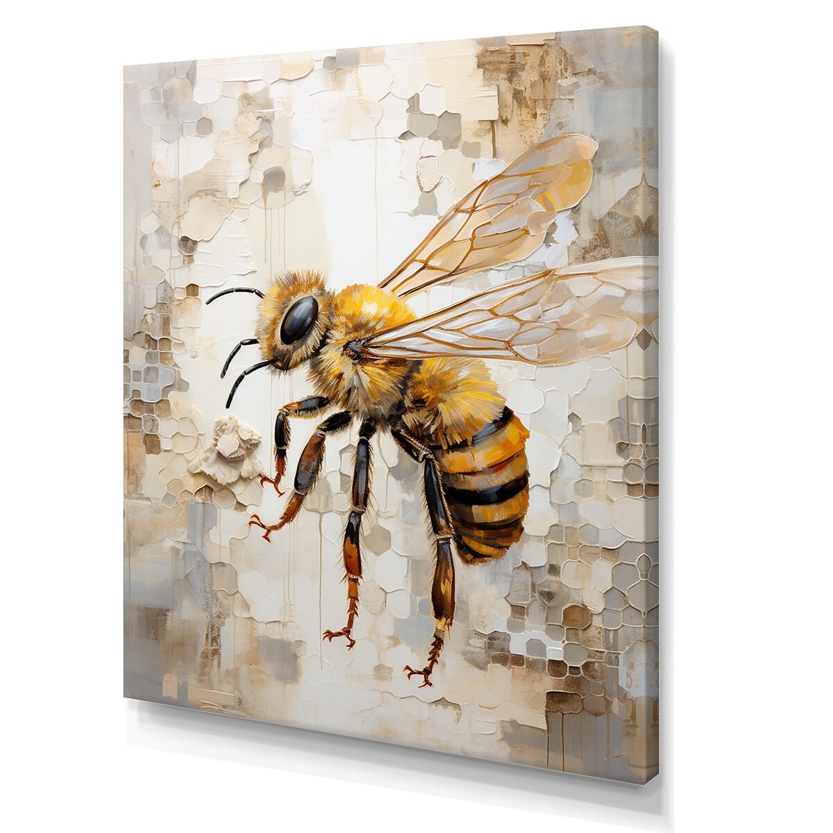 Designart "Minimalism Buzzing Bee III" Bee Wall Art