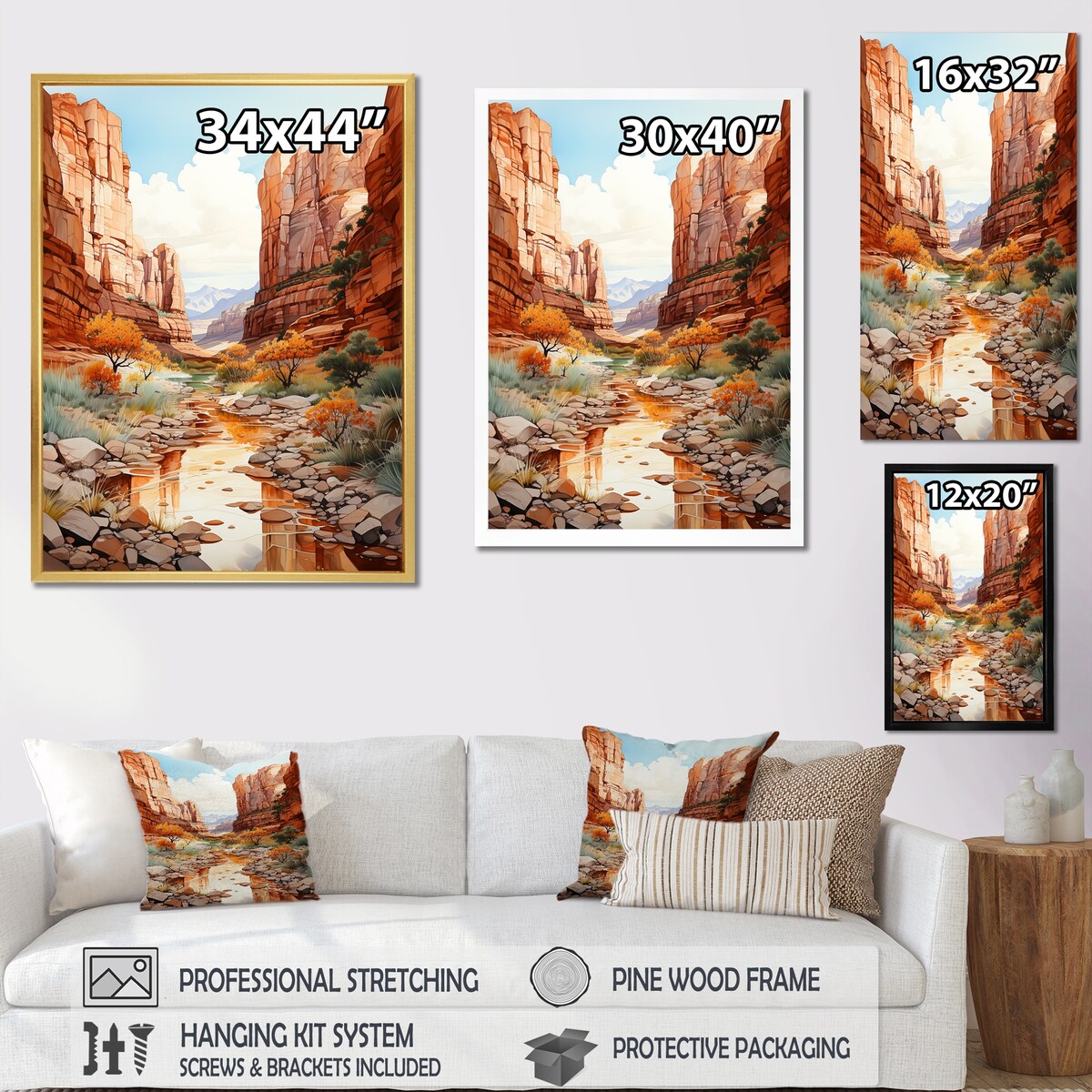 Designart "Minimalism Canyon Country Side I" Canyon Wall Art