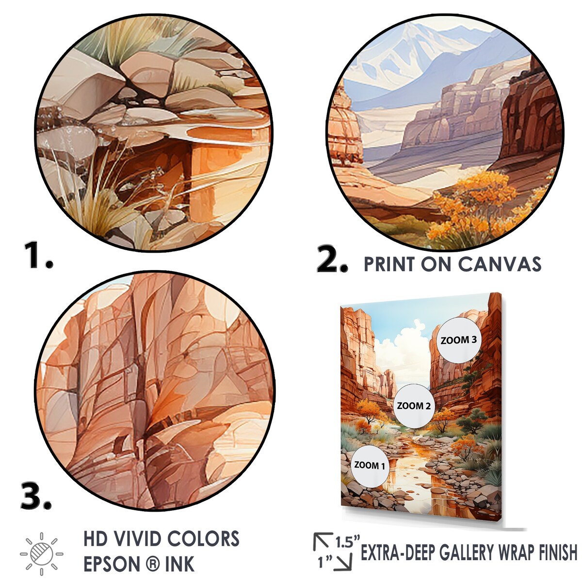 Designart "Minimalism Canyon Country Side I" Canyon Wall Art