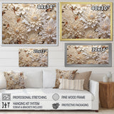 Designart "Minimalism Chrysanthemums White Floral Collage I" Chrysanthemums Wall Art