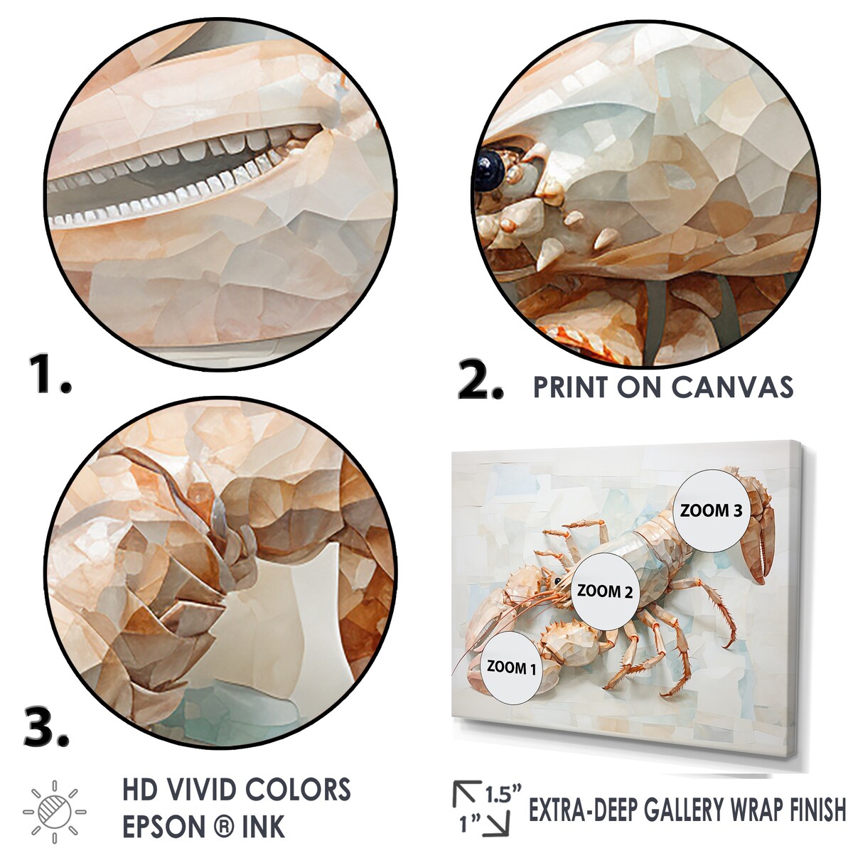 Designart "Minimalism Crayfish Impression II" Crayfishwall Art