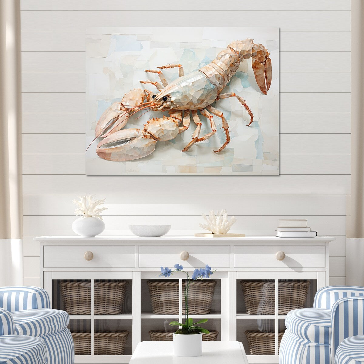 Designart "Minimalism Crayfish Impression II" Crayfishwall Art