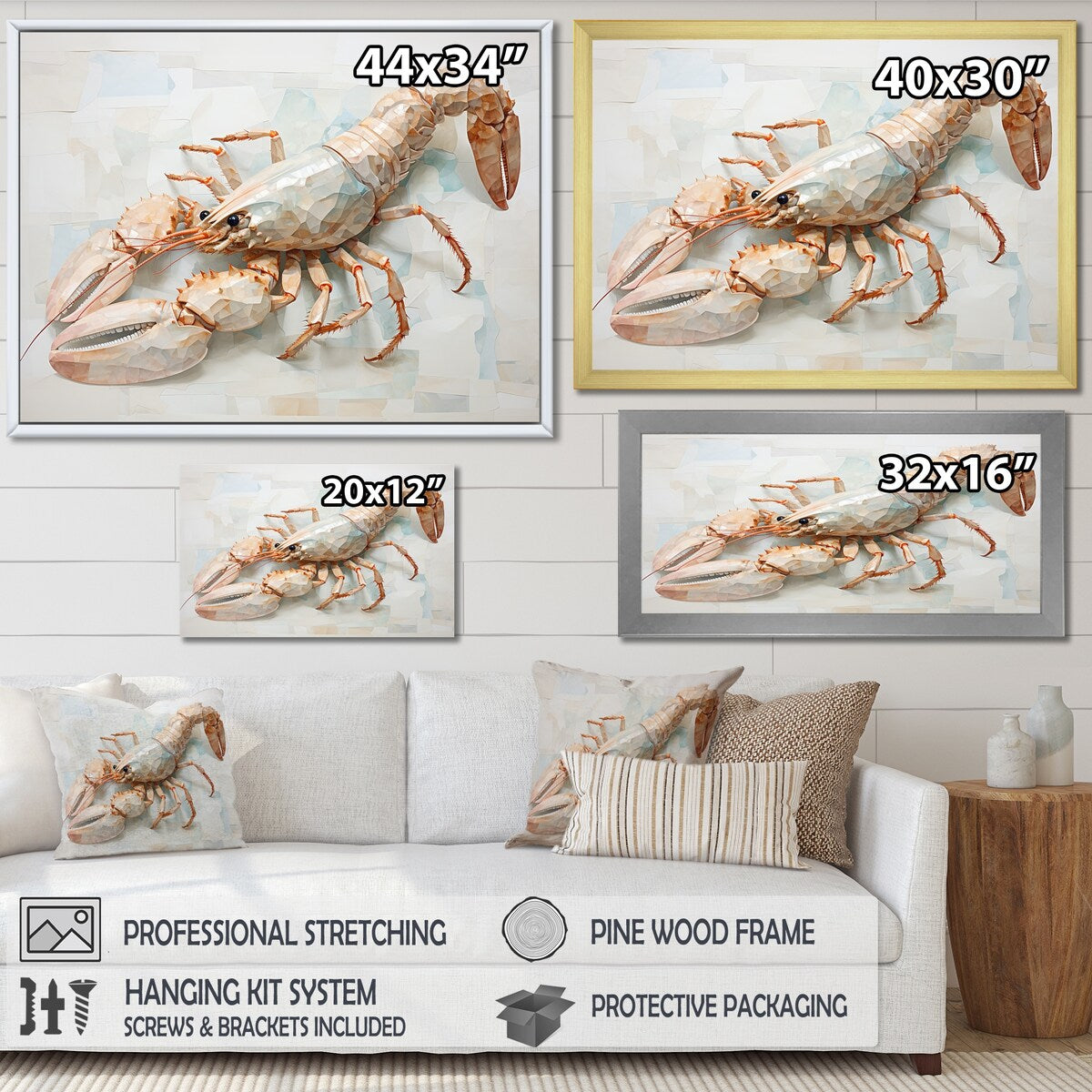 Designart "Minimalism Crayfish Impression II" Crayfishwall Art