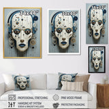Designart "Minimalism Folk Religion Portrait I" Folk Religion Framed Canvas Prints