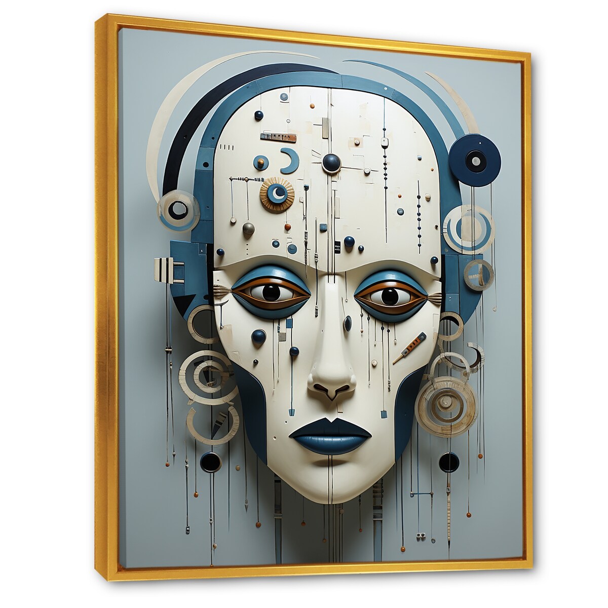 Designart "Minimalism Folk Religion Portrait I" Folk Religion Framed Canvas Prints