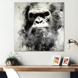 Designart "Minimalism Monochrome Gorilla Portrait" Bigfoot Wall Art