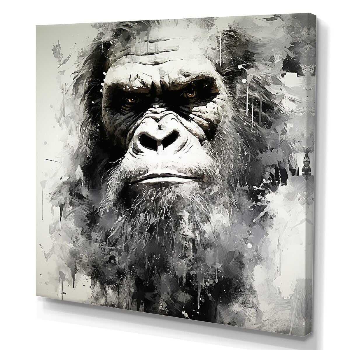 Designart "Minimalism Monochrome Gorilla Portrait" Bigfoot Wall Art